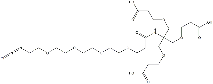 3-[2-[3-(2-{2-[2-(2-Azido-ethoxy)-ethoxy]-ethoxy}-ethoxy)-propionylamino]-3-(2-carboxy-ethoxy)-2-(2-carboxy-ethoxymethyl)-propoxy]-propionic acid Structure
