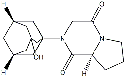 (S)-2-((1r,3R,5R,7S)-3-hydroxyadamantan-1-yl)hexahydropyrrolo[1,2-a]pyrazine-1,4-dione 구조식 이미지