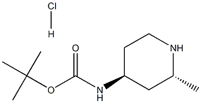 (2R,4S)-(2-Methyl-piperidin-4-yl)-carbamic acid tert-butyl ester hydrochloride Structure