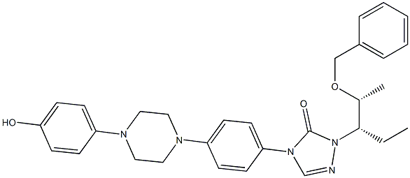 1-((2R,3S)-2-(benzyloxy)pentan-3-yl)-4-(4-(4-(4-hydroxyphenyl)piperazin-1-yl)phenyl)-1H-1,2,4-triazol-5(4H)-one Structure