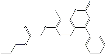 propyl 2-((8-methyl-2-oxo-4-phenyl-2H-chromen-7-yl)oxy)acetate Structure