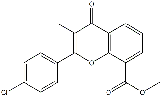 methyl 2-(4-chlorophenyl)-3-methyl-4-oxo-4H-chromene-8-carboxylate Structure