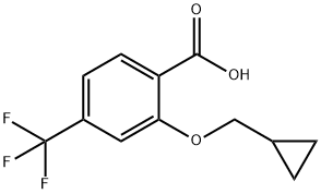 2-(cyclopropylmethoxy)-4-(trifluoromethyl)benzoic acid 구조식 이미지