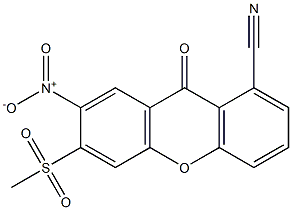 (6-(methylsulfonyl)-7-nitro-9-oxo-9H-xanthene-1-carbonitrile) Structure