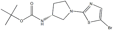 (R)-tert-butyl 1-(5-bromothiazol-2-yl)pyrrolidin-3-ylcarbamate Structure