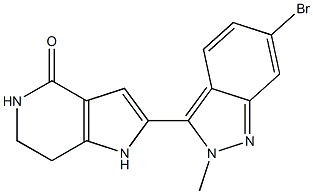 2-(6-bromo-2-methyl-2H-indazol-3-yl)-6,7-dihydro-1H-pyrrolo[3,2-c]pyridin-4(5H)-one 구조식 이미지
