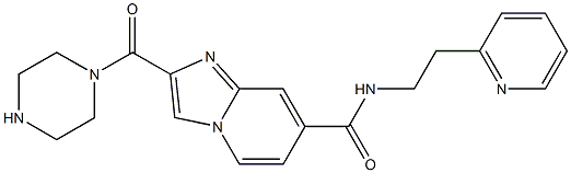 2-(piperazine-1-carbonyl)-N-(2-(pyridin-2-yl)ethyl)imidazo[1,2-a]pyridine-7-carboxamide 구조식 이미지