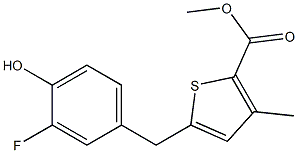 methyl 5-(3-fluoro-4-hydroxybenzyl)-3-methylthiophene-2-carboxylate 구조식 이미지