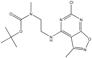 tert-butyl 2-(6-chloro-3-methylisoxazolo[5,4-d]pyrimidin-4-ylamino)ethyl(methyl)carbamate 구조식 이미지