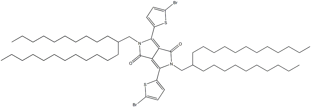 3,6-Bis-(5-bromo-thiophen-2-yl)-2,5-bis-(2-decyl-tetradecyl)-2,5-dihydro-pyrrolo[3,4-c]pyrrole-1,4-dione 구조식 이미지