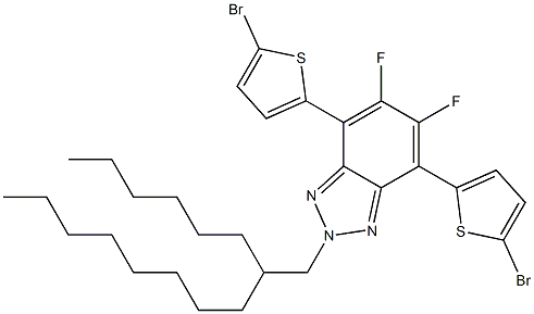 4,7-Bis-(5-bromo-thiophen-2-yl)-5,6-difluoro-2-(2-hexyl-decyl)-2H-benzotriazole 구조식 이미지