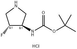 tert-butyl ((3R,4R)-4-fluoropyrrolidin-3-yl)carbamate hydrochloride Structure