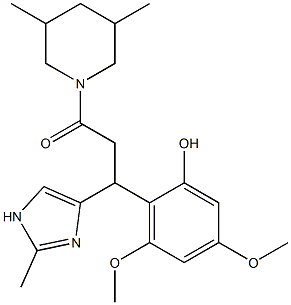 1-(3,5-Dimethyl-piperidin-1-yl)-3-(2-hydroxy-4,6-dimethoxy-phenyl)-3-(2-methyl-1H-imidazol-4-yl)-propan-1-one Structure