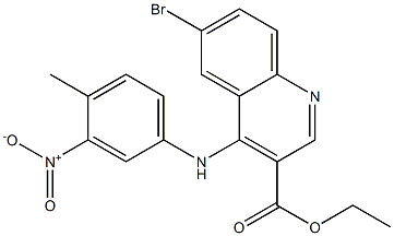 6-Bromo-4-(4-methyl-3-nitro-phenylamino)-quinoline-3-carboxylic acid ethyl ester Structure