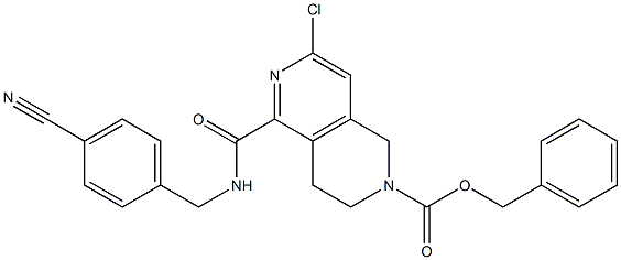 7-Chloro-5-(4-cyano-benzylcarbamoyl)-3,4-dihydro-1H-[2,6]naphthyridine-2-carboxylic acid benzyl ester Structure