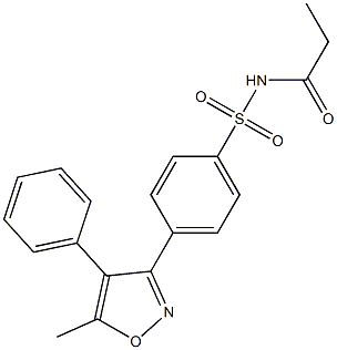 N-((4-(5-methyl-4-phenylisoxazol-3-yl)phenyl)sulfonyl)propionamide 구조식 이미지