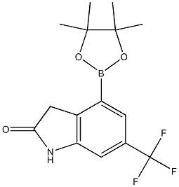 4-(4,4,5,5-tetramethyl-1,3,2-dioxaborolan-2-yl)-6-(trifluoromethyl)-2,3-dihydro-1H-indol-2-one 구조식 이미지
