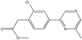 methyl 2-(2-chloro-4-(6- methylpyrazin-2- yl)phenyl)acetate Structure