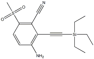 3-amino-6-(methylsulfonyl)-2-((triethylsilyl)ethynyl)benzonitrile Structure