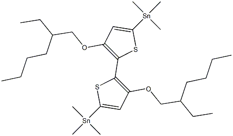 (3,3'-bis((2-ethylhexyl)oxy)-[2,2'-bithiophene]-5,5'-diyl)bis(trimethylstannane) 구조식 이미지