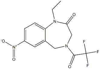 1-ethyl-7-nitro-4-(2,2,2-trifluoroacetyl)-4,5-dihydro-1H-benzo[e][1,4]diazepin-2(3H)-one Structure