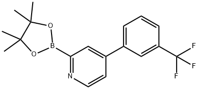 2-(4,4,5,5-tetramethyl-1,3,2-dioxaborolan-2-yl)-4-(3-(trifluoromethyl)phenyl)pyridine 구조식 이미지