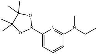 N-ethyl-N-methyl-6-(4,4,5,5-tetramethyl-1,3,2-dioxaborolan-2-yl)pyridin-2-amine 구조식 이미지