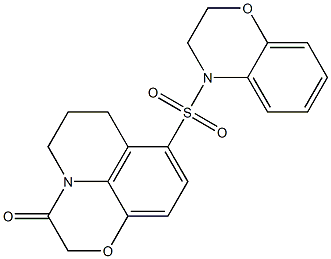 8-((2H-benzo[b][1,4]oxazin-4(3H)-yl)sulfonyl)-6,7-dihydro-2H-[1,4]oxazino[2,3,4-ij]quinolin-3(5H)-one 구조식 이미지