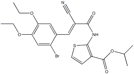 (E)-isopropyl 2-(3-(2-bromo-4,5-diethoxyphenyl)-2-cyanoacrylamido)thiophene-3-carboxylate 구조식 이미지