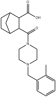 3-(4-(2-methylbenzyl)piperazine-1-carbonyl)bicyclo[2.2.1]heptane-2-carboxylic acid Structure