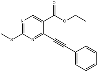 Ethyl 2-(methylthio)-4-(phenylethynyl)pyrimidine-5-carboxylate Structure