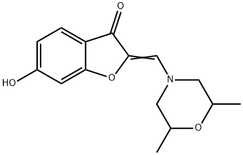 (2Z)-2-[(2,6-dimethylmorpholin-4-yl)methylidene]-6-hydroxy-1-benzofuran-3(2H)-one Structure