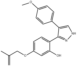 2-[4-(4-methoxyphenyl)-1H-pyrazol-3-yl]-5-[(2-methylprop-2-en-1-yl)oxy]phenol 구조식 이미지