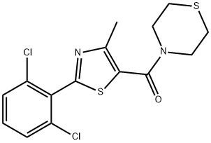 [2-(2,6-dichlorophenyl)-4-methyl-1,3-thiazol-5-yl](thiomorpholin-4-yl)methanone Structure
