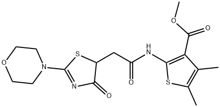 methyl 4,5-dimethyl-2-({[2-(morpholin-4-yl)-4-oxo-4,5-dihydro-1,3-thiazol-5-yl]acetyl}amino)thiophene-3-carboxylate Structure