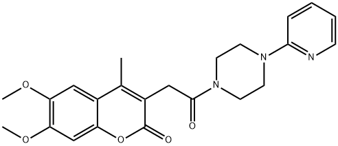 6,7-dimethoxy-4-methyl-3-{2-oxo-2-[4-(pyridin-2-yl)piperazin-1-yl]ethyl}-2H-chromen-2-one Structure