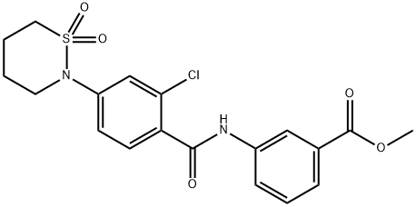 methyl 3-({[2-chloro-4-(1,1-dioxido-1,2-thiazinan-2-yl)phenyl]carbonyl}amino)benzoate 구조식 이미지