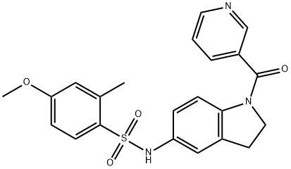 4-methoxy-2-methyl-N-[1-(pyridin-3-ylcarbonyl)-2,3-dihydro-1H-indol-5-yl]benzenesulfonamide 구조식 이미지