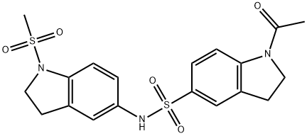 1-acetyl-N-[1-(methylsulfonyl)-2,3-dihydro-1H-indol-5-yl]-2,3-dihydro-1H-indole-5-sulfonamide 구조식 이미지