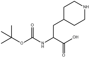 2-(Boc-아미노)-3-(피페리딘-4-일)-프로피온산 구조식 이미지
