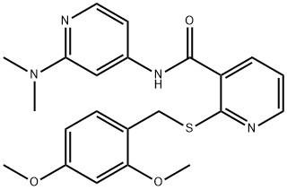 2-((2,4-dimethoxybenzyl)thio)-N-(2-(dimethylamino)pyridin-4-yl)nicotinamide(WXG02858) Structure