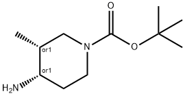 2-Methyl-2-propanyl (3R,4S)-4-amino-3-methyl-1-piperidinecarboxyl ate Structure