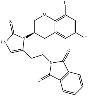 (R)-2-(2-(3-(6,8-difluorochroman-3-yl)-2-thioxo-2,3-dihydro-1H-imidazol-4-yl)ethyl)isoindoline-1,3-dione(WXG00654) 구조식 이미지