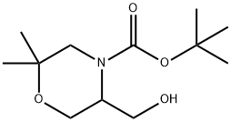 tert-butyl 5-(hydroxymethyl)-2,2-dimethylmorpholine-4-carboxylate 구조식 이미지