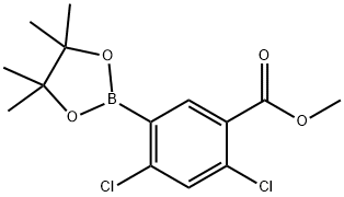 methyl 2,4-dichloro-5-(4,4,5,5-tetramethyl-1,3,2-dioxaborolan-2-yl)benzoate 구조식 이미지