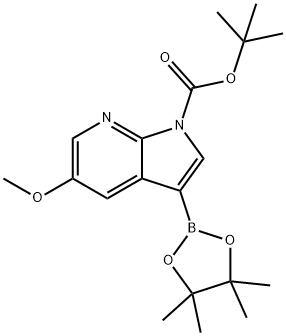 tert-butyl 5-methoxy-3-(4,4,5,5-tetramethyl-1,3,2-dioxaborolan-2-yl)-1H-pyrrolo[2,3-b]pyridine-1-carboxylate Structure