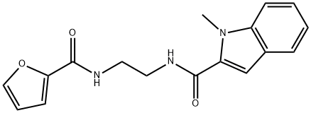 N-{2-[(furan-2-ylcarbonyl)amino]ethyl}-1-methyl-1H-indole-2-carboxamide 구조식 이미지
