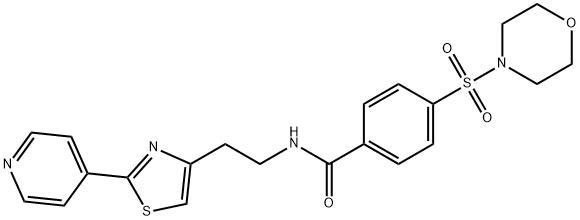 4-(morpholin-4-ylsulfonyl)-N-{2-[2-(pyridin-4-yl)-1,3-thiazol-4-yl]ethyl}benzamide 구조식 이미지