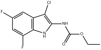 2-Ethyl-N-(3-chloro-5,7-difluoroindole)carbamate Structure