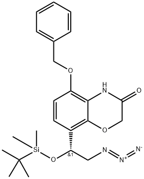 8-[(R)-2-azido-1-(tert-butyl-dimethyl-silanyloxy)-ethyl]-5-benzyloxy-4H-benzo[1,4]oxazin-3-one Structure